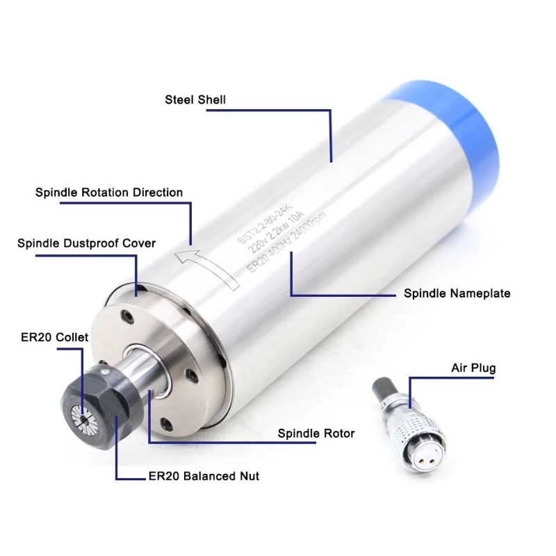 2.2KW ER20 Water Cooled Spindl - Spindle Motor recension och pris