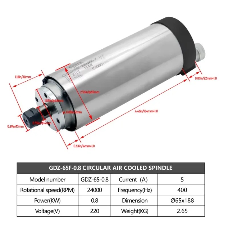 24000RPM Round Water‑Cooled Sp - Spindle Motor recension och pris