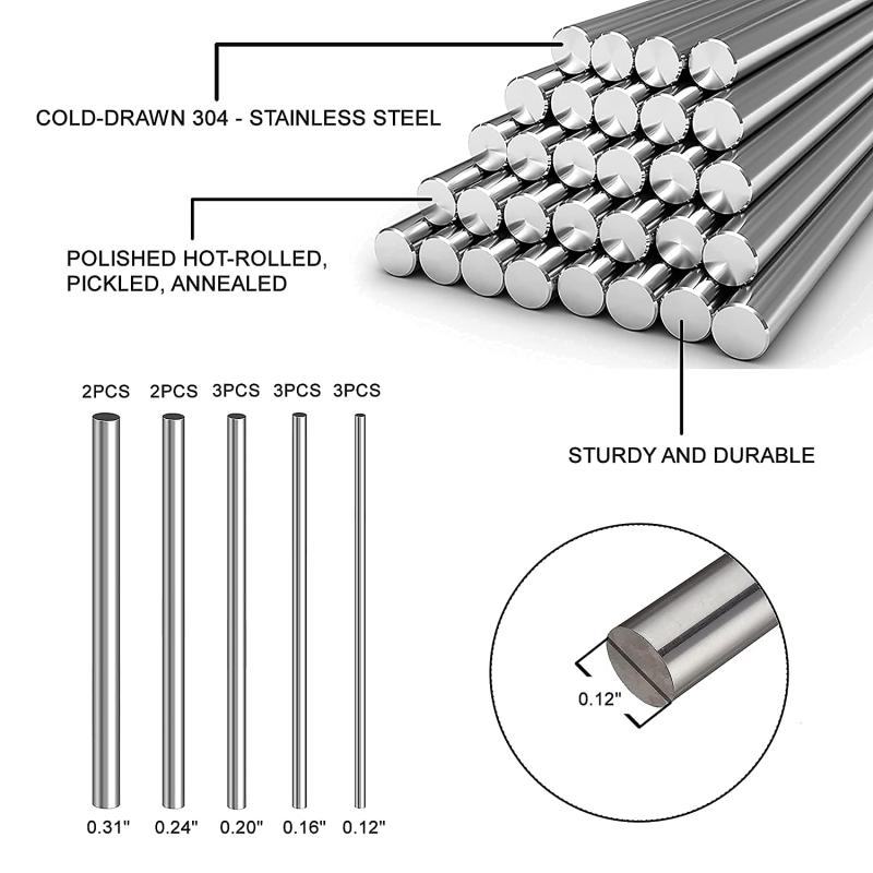 1/5Pc Stainles Steel Solid Rou - Linear Rod 8Mm recension och pris